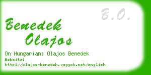 benedek olajos business card